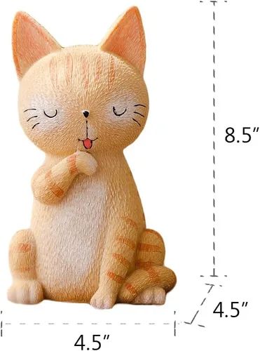 Miniatura 3 de WAIT FLY Alcancía de resina con diseño de gato de pie