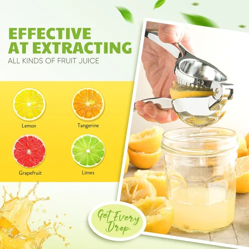 Miniatura 5 de Lemon Squeezer Large, Lemon Squeezer Juicer Stainless Steel, Heavy Duty Manual Citrus Juicer Hand Press, Kitchen Tools Lime Squeezer Bar Tool, Easy
