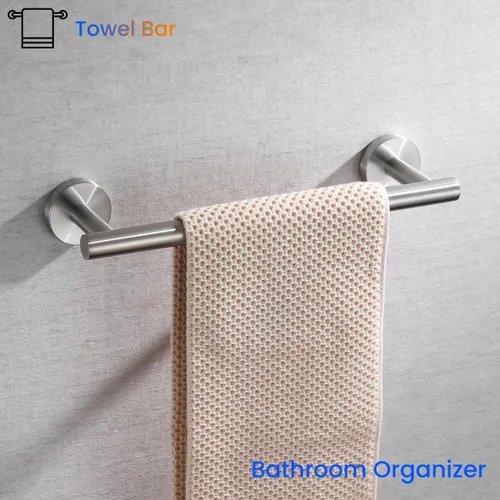 Miniatura 3 de Miyili Toallero de baño de acero inoxidable de 12 pulgadas para baño, soporte de toalla de cocina, montaje en pared, acabado cepillado, A01N30A