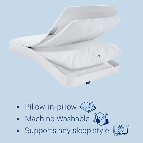 Miniatura 3 de Casper Sleep Original Cooling Pillow, Standard Size – Medium Soft Feel, Down-Alternative Fill, Supports Side, Back & Stomach Sleepers, Neck Pain
