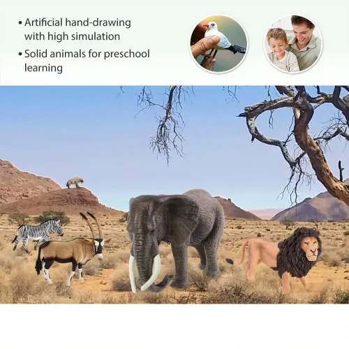 Miniatura 3 de Volnau Figuras de animales de safari, juguetes de 13 piezas de figuras de África para niños pequeños, decoración de Navidad, regalo de preescolar