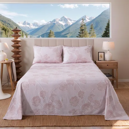 Miniatura 27 de FADFAY Juego de sábanas de cama tamaño King 100% algodón, color verde salvia, patrón floral de rosas rojas de campo francés, ropa de cama de lujo