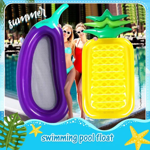 Miniatura 6 de Libima Flotadores gigantes para piscina, flotadores grandes de alimentos de frutas, inflables, piña, berenjena, sandía, piruleta, magdalena, pizza