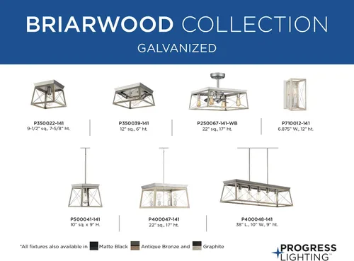 Miniatura 11 de Progress Lighting Briarwood Collection - Lámpara de techo de 1 luz, montaje empotrado para luces interiores de cocina, pasillo, dormitorio, sala