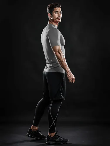 Miniatura 5 de DRSKIN Paquete de 3, 2 o 1 camisa de compresión para hombre, manga corta, camiseta deportiva de capa base, atlética, correr, entrenamiento activo