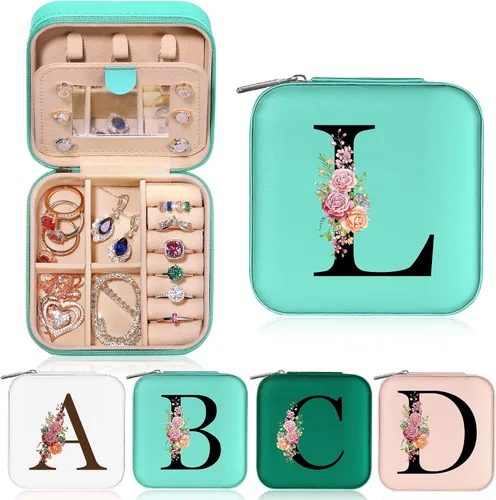 Parima Joyero de viaje, joyero portátil pequeño, organizador de joyas, soporte para joyas, collar, anillo y aretes, caja para mujeres, regalos de