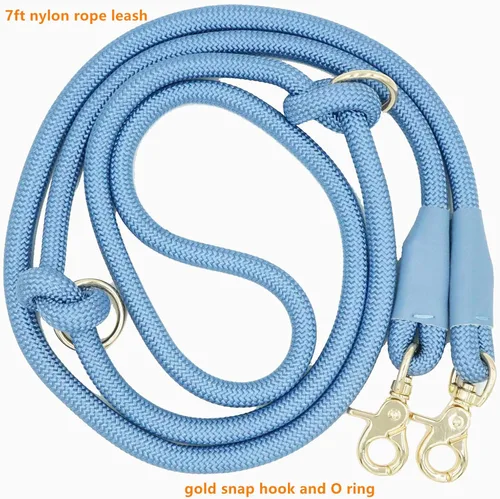 Miniatura 2 de Correa de perro manos libres de 7 pies, correa de cintura de cuerda de nailon para perros caminar correr