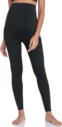 Miniatura 6 de Enerful Leggings de entrenamiento de maternidad para mujer, sobre el vientre, ropa activa, pantalones de yoga suaves atléticos con bolsillos
