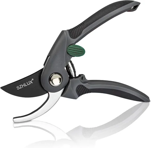 SZHLUX Tijeras de podar, cuchillas de acero al carbono SK5 prémium para jardín, tijeras de podar de precisión afilada, cortaplantas de 5/8 pulgadas,