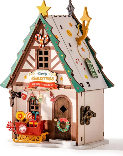Miniatura 2 de Rolife Kit de casa de muñecas en miniatura de madera, kit de bricolaje de casa de madera en miniatura para adultos para construir, rompecabezas