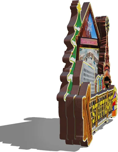Miniatura 2 de Imán de madera de Alemania Stuttgart 3D para nevera, recuerdos coleccionables, decoración hecha a mano, artesanías 2