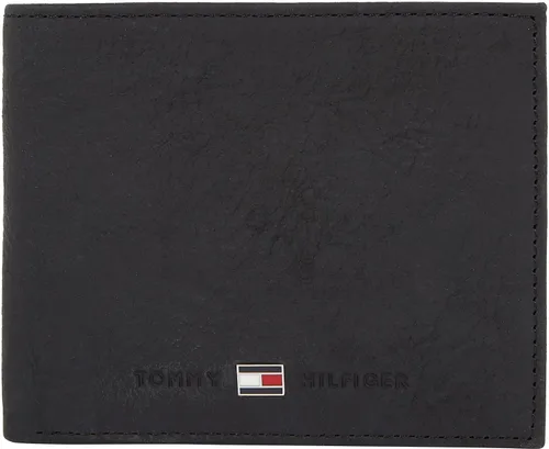 Tommy Hilfiger - Johnson Wallet - Cuero 100% puro - Tarjetero integrado - Carteras de diseño para hombres y hombres, accesorios para hombre, negro