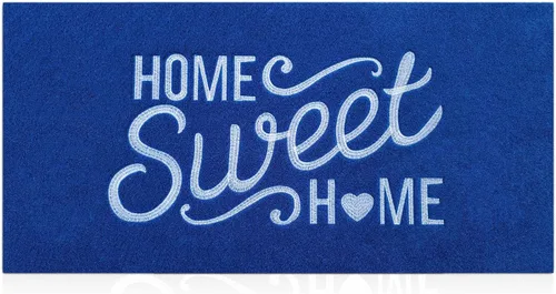 Miniatura 10 de Alfombra de bienvenida para puerta para interiores y exteriores, con parte trasera de goma antideslizante, “Home Sweet Home”, absorbe el barro