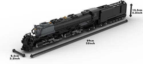 Miniatura 8 de Bloques de construcción de locomotora, 1/40 4014 Big Boy RC Train Juego de bloques de construcción, kit de locomotora de vapor a control remoto