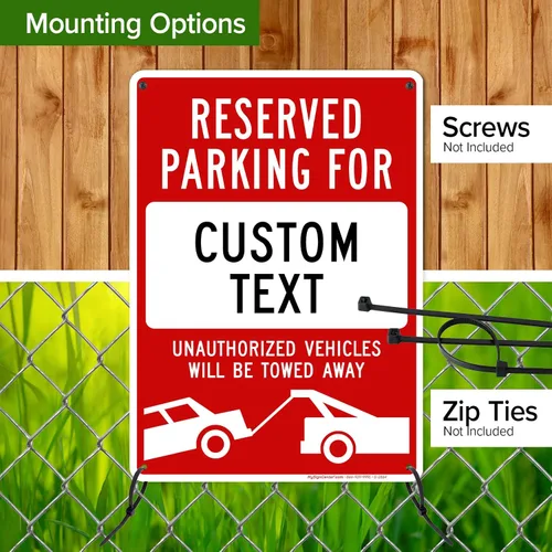 Miniatura 5 de Señal personalizada de "No Parking", señales personalizadas de estacionamiento reservado para negocios, 10x14 pulgadas, metal de aluminio