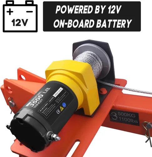 Miniatura 2 de RUGCEL WINCH Nueva grúa plegable montada en camioneta de 1100 lb, con cabrestante eléctrico de 3500 lb 12V, grúas de pluma para camioneta