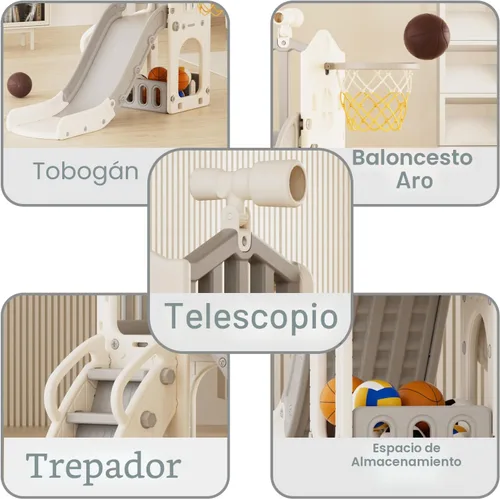 Miniatura 2 de XJD Tobogán 5 en 1 para Niños Pequeños, Tobogán para Niños Pequeños de 1-3 Años, Conjunto de Juegos para Exteriores e Interiores para Niños Pequeños