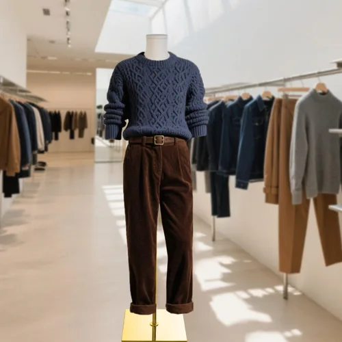 Miniatura 7 de Maniquí Masculino Ajustable con Soporte de Metal Dorado para Exhibición de Ropa en Escaparate