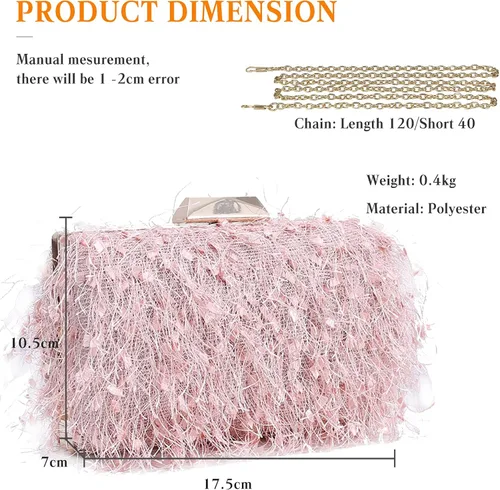 Miniatura 3 de CORIOS Bolsos de mano pequeños para mujer, bolso de noche esponjoso