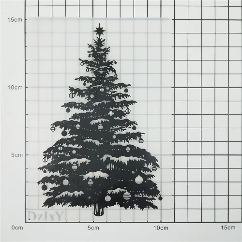 Miniatura 3 de DzIxY Carpetas de plástico en relieve para árbol de Navidad, suministros de fabricación de tarjetas, plantillas de álbum de recortes 3D, plantillas