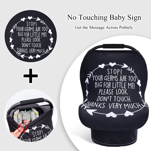 Miniatura 2 de Metplus Funda de asiento de automóvil sin contacto para bebés, fundas de lactancia para mamá, bufanda de lactancia, toldo multiusos para asiento