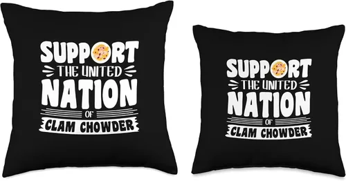Miniatura 3 de Support the united nation of Clam Chowder Throw Pillow