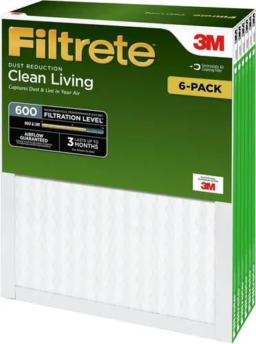 Miniatura 6 de Filtrete Clean Living - Filtro de aire para horno AC, MPR 600, 12 x 24 x 1 pulgadas, filtro antipolvo.