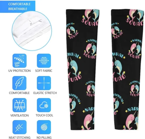 Miniatura 5 de Narwhal - Mangas para cubrir los brazos, protector solar UV, mangas de enfriamiento para brazos, mangas deportivas de verano