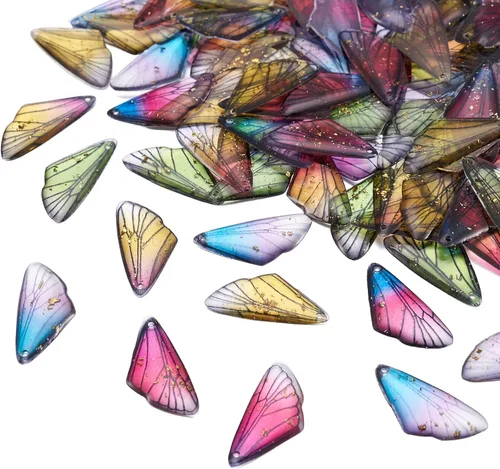 Miniatura 9 de Craftdady Colgantes de Resina de Alas de Mariposa y Alas de Hada - Lindos Colgantes Colgantes de Animales y Dijes de Hongos - Dijes Degradados