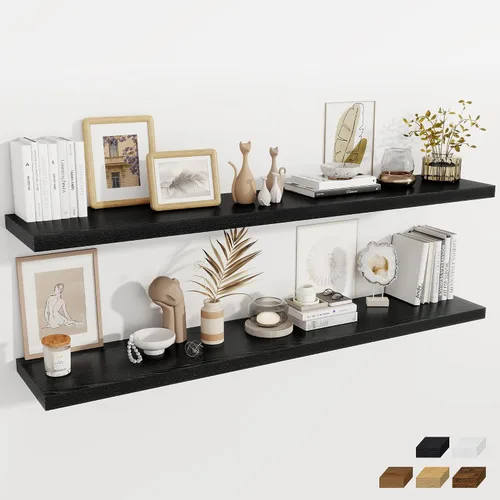 Miniatura 82 de Fun Memories Estantes flotantes de 12 pulgadas de profundidad, estantes de pared de madera de 16 x 12 pulgadas, estante de almacenamiento rústico