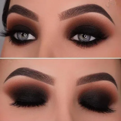 Miniatura 4 de Mysense Sombra de ojos negra mate sola,Sombra de ojos de polvo fino prensado,Maquillaje de ojo negro de larga duración de alto pigmento para día