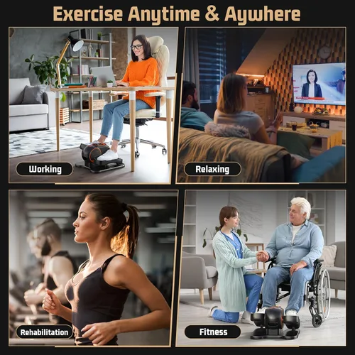 Miniatura 6 de ANCHEER Under Desk Elliptical Machine - Electric Elliptical Leg Exerciser for Seniors with 12 Speeds & Remote Control, Portable Quiet Pedal Negro