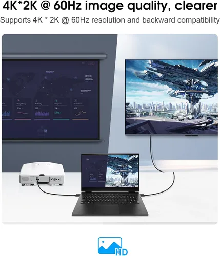 Miniatura 4 de Adaptador USB C a HDMI, ELUTENG USB tipo C a HDMI (compatible con Thunderbolt 3) 4 K 60 Hz compatible con transmisión de audio y vídeo tipo C 3.1 a
