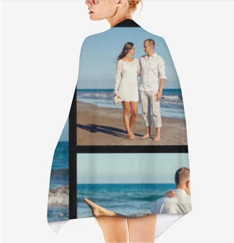 Miniatura 5 de CUDIYST Toalla de playa con foto personalizada de 30 x 59 pulgadas/35.4 x 70.9 pulgadas, toalla de playa de microfibra suave y cómoda, adecuada