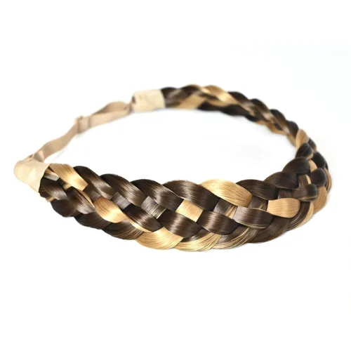 Miniatura 17 de Diadema de pelo sintético de 5 hebras trenzadas, clásicas, gruesas, anchas, trenzadas, elásticas, multicolor, accesorios de belleza para el cabello