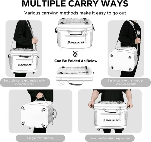 Miniatura 6 de MORXPLOR Waterproof PVC Material Paddleboard Cooler Deck Bag,40 cans Sup Deck Cooler Bag,Cooler Bag for Paddleboard,Lunch Box Cooler Insulated Blanco