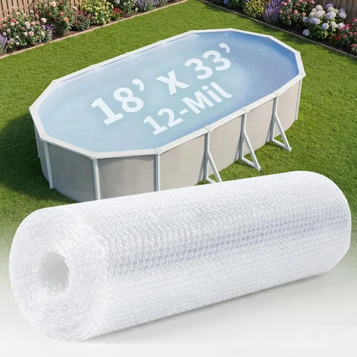 Miniatura 4 de Blue Wave Cubierta solar ovalada para piscina de 12 x 24 pies, transparente de 12 mil, cubierta solar para piscina sobre el suelo, manta térmica