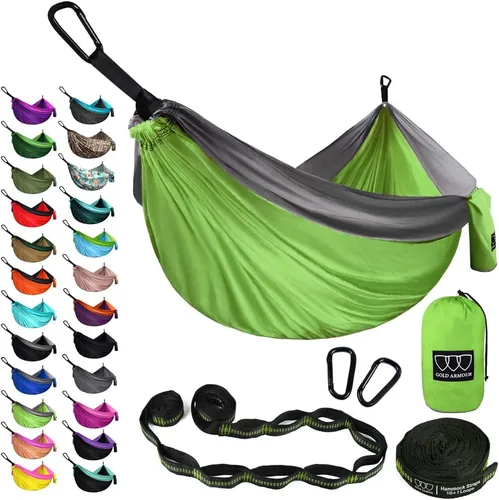 Miniatura 13 de Gold Armour Hamaca de camping – Hamaca doble XL, hamaca portátil, accesorios de camping, equipo para exteriores e interiores con correas de árbol