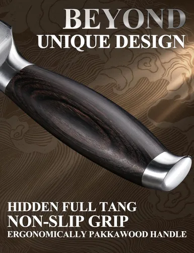 Miniatura 3 de WILDMOK Cuchillo Carnicero de 7.8 Pulgadas, Cuchillos de Chef Chinos Ultra Afilados - Cuchillo de Cocina para Picar, Acero Alemán y Mango Ergonómico