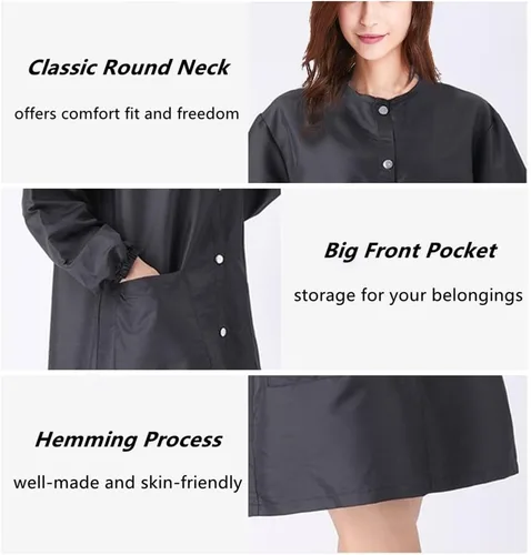 Miniatura 2 de TOPTIE Negro Salón Smock Peluquero Ropa de Trabajo Peluquería Cabo Estilista Peluquero Chaqueta de Peluquero Mascotas