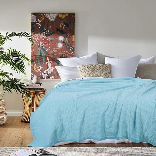 Miniatura 6 de Cobija TreeWool liviana de algodón, de cuidado fácil, suave, cómoda y cálida (king size, 90 x 108 pulgadas, tejido reticular)