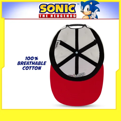 Miniatura 6 de Concept One Gorra de béisbol Sonic The Hedgehog para hombre, logotipo bordado con ala plana, ajustable