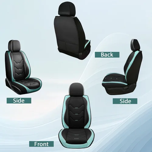 Miniatura 8 de otoez Juego completo de fundas universales de cuero para asiento de automóvil, 5 asientos, compatible con la mayoría de Honda, Toyota, Chevy Ford