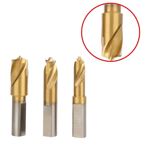Miniatura 5 de Juego de brocas de acero cobalto de alta velocidad de 3 piezas para eliminación de soldadura por puntos de chapa metálica compatible