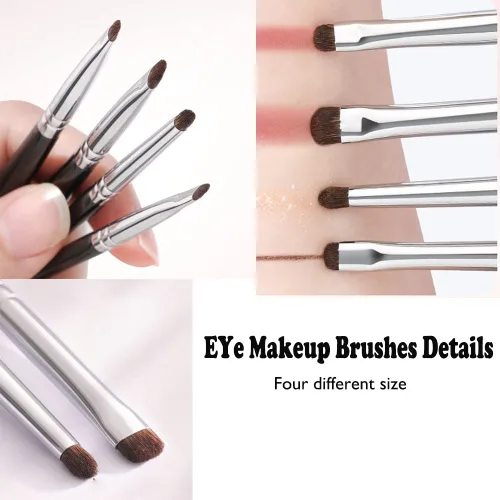 Miniatura 3 de Mini cepillo para difuminar para delineador de ojos, pinceles de sombra de ojos, pincel delineador de ojos para gel en polvo, crema y corrector Set-1