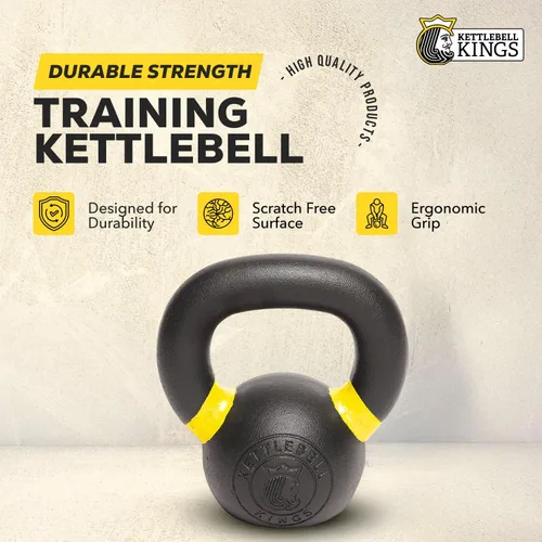 Miniatura 2 de Kettlebell Kings Pesas rusas con recubrimiento en polvo de 4 a 105.8 lbs Pesas de mano Equipo de gimnasio y juegos de entrenamiento de fuerza