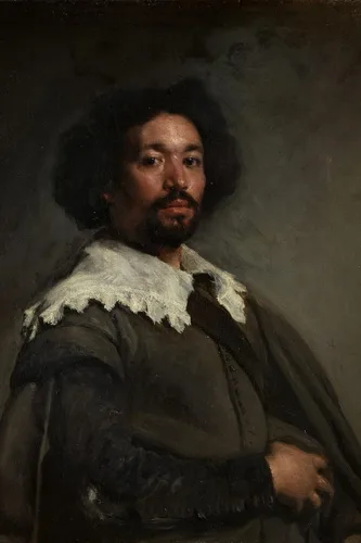 Textured Paper - Diego Velazquez - Portrait of Juan Pareja (1650) Photo Poster Painting Art Print - Size: 24 x 16 Inches