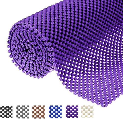 Miniatura 9 de Forro para Estantes Forro para Cajones Tapete Antideslizante Forros para Estantes 12" X 6.5' Patrón de Cuadrícula PVC No Adhesivo Forro con Agarre