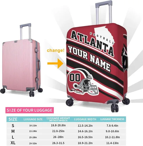 Miniatura 3 de Fundas de equipaje personalizadas con nombre y número, funda de maleta lavable elástica personalizada para equipaje, Atlanta