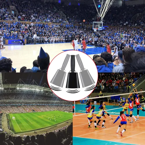 Miniatura 8 de Campana de vaca de acero de 8 pulgadas con asa, campana para hacer ruido, campana de llamada de mano fuerte para eventos deportivos, fútbol, fútbol